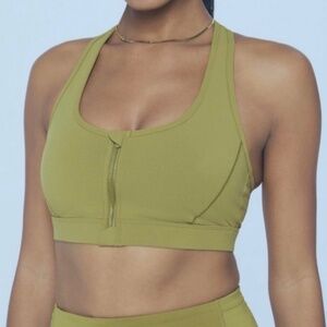 FABLETICS Front-Zip High Impact Sports Bra - Leafy Green - XL NWT